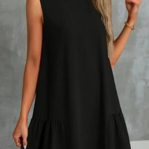 Dorsey - Robe d'été noire élégante à coupe trapèze