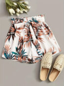 Carra - Short en coton taille haute avec bordure à volants