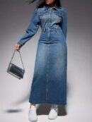 Lydia - Robe élégante à manches longues en jean pour femme