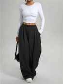 Esther - Pantalon large taille haute pour femme