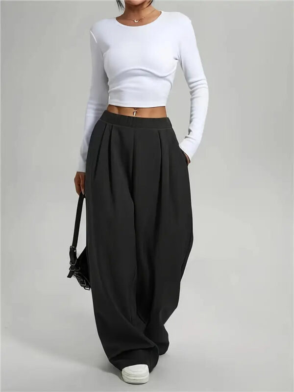 Esther - Pantalon large taille haute pour femme – Image 3