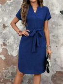 Dolores - Robe trapèze avec ceinture à la taille