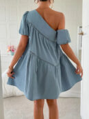 Cressida - Robe élégante asymétrique à volants et manches courtes pour femme