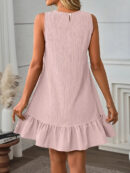 Janet - Robe élégante à col rond et coupe trapèze pour femme