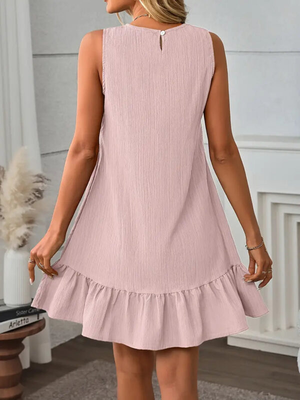 Janet - Robe élégante à col rond et coupe trapèze pour femme – Image 2