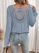 Angèle - Pull à col en V en maille gaufrée