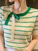 Amaranth - Chemise en tricot rayée pour femme