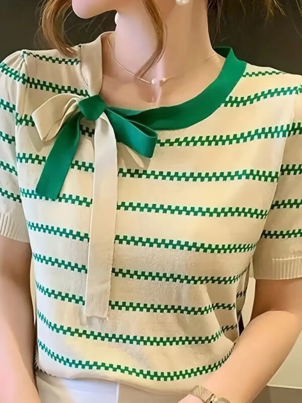 Amaranth - Chemise en tricot rayée pour femme