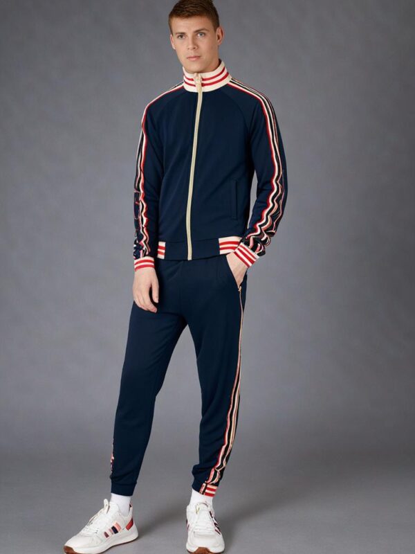 Ensemble survêtement et pantalon de sport rayé pour hommes – Image 4