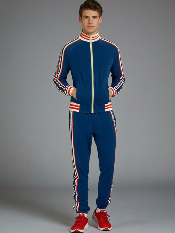 Ensemble survêtement et pantalon de sport rayé pour hommes – Image 2