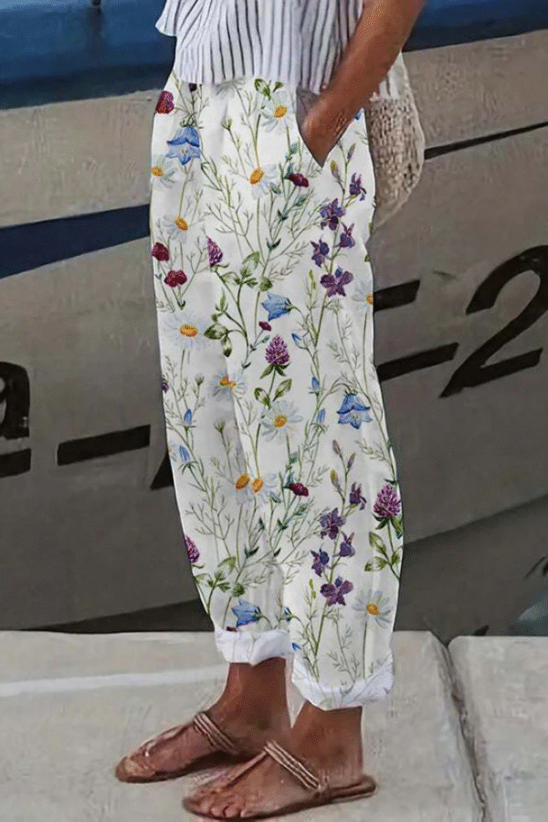 Airish - Pantalon décontracté à poches boutonnées et imprimé unique – Image 4