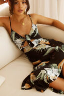 Lillian - Robe longue imprimée sans manches pour femme