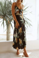Lillian - Robe longue imprimée sans manches pour femme