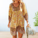 Araminta - Robe bohème à imprimé et coupe fluide pour femme