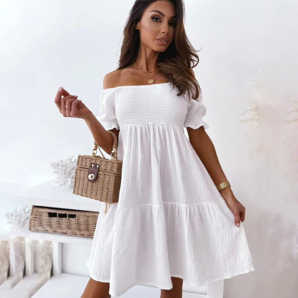 Frona - Robe chic et élégante à épaules découvertes pour femmes – Image 2