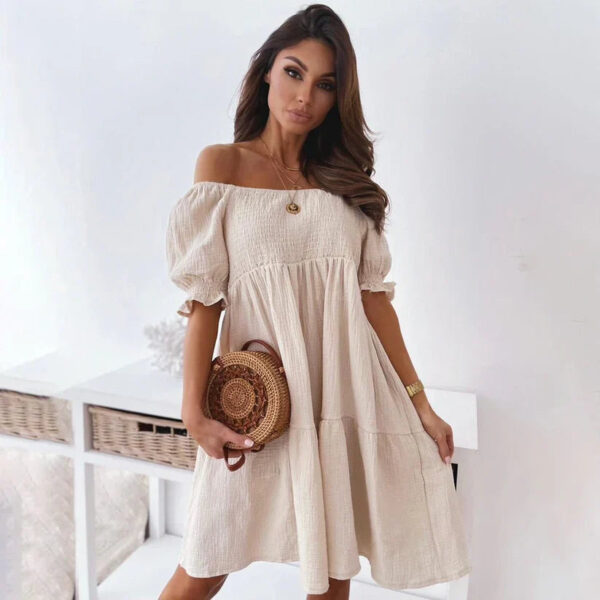 Frona - Robe chic et élégante à épaules découvertes pour femmes – Image 3