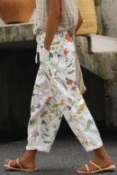 Airish - Pantalon décontracté à poches boutonnées et imprimé unique