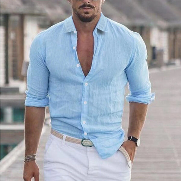 Dino - Chemise en Lin pour Homme avec Col Revers – Image 6