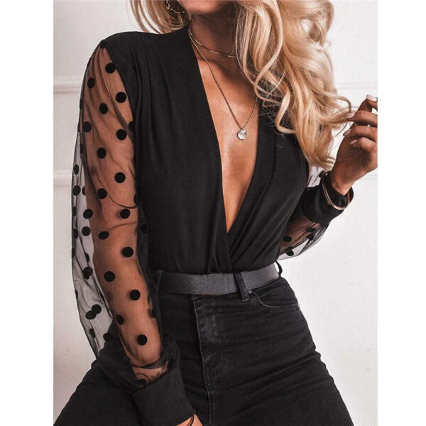 Beverly - Top avec col en V profond et manches bouffantes – Image 2