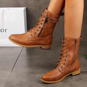 Isolde - Bottes à lacets à moyen terme