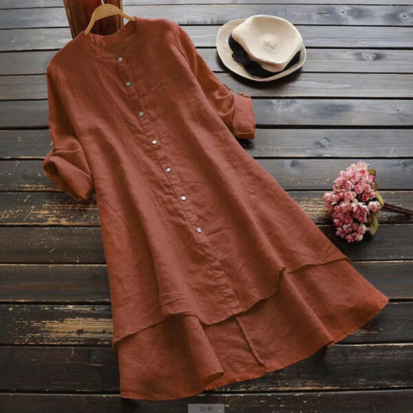Gabbi - Robe d'été en coton et lin taille plus – Image 3