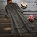 Gabbi - Robe d'été en coton et lin taille plus