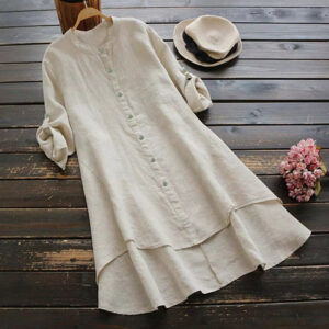 Gabbi - Robe d'été en coton et lin taille plus