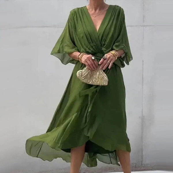 Amanda - Robe élégante à col en V – Image 2