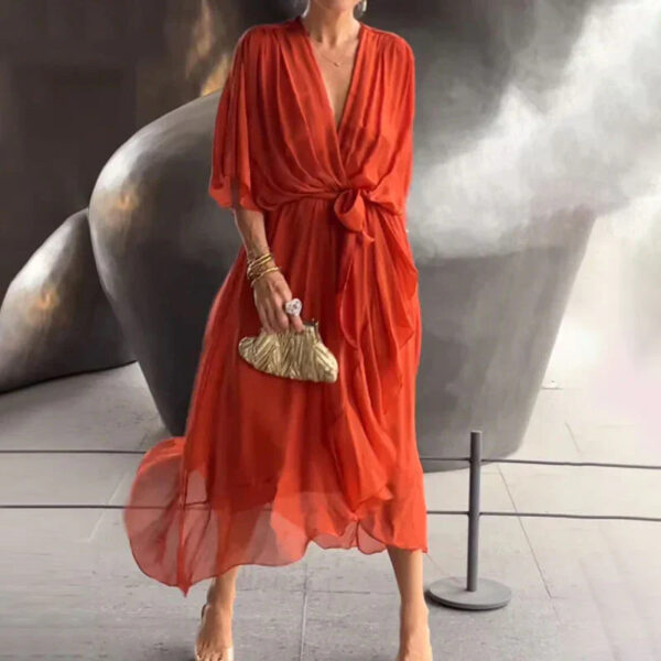 Amanda - Robe élégante à col en V – Image 6