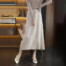 Bernadette - Jupe d'hiver en laine coupe slim