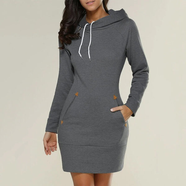 Edna - Robes à capuche unies à manches longues – Image 4