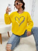 Delilah - Sweat-shirt imprimé léopard et cœur sauvage