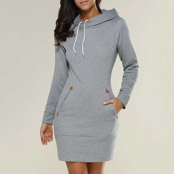 Edna - Robes à capuche unies à manches longues