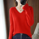 Eileen -  Pull tricoté chaud à col en V pour femme