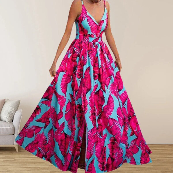 Flora - Robe imprimée avec décolleté en V – Image 2