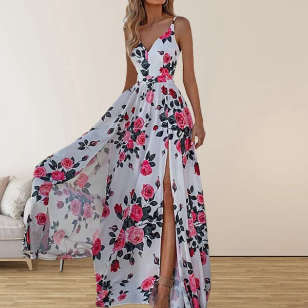 Flora - Robe imprimée avec décolleté en V – Image 5