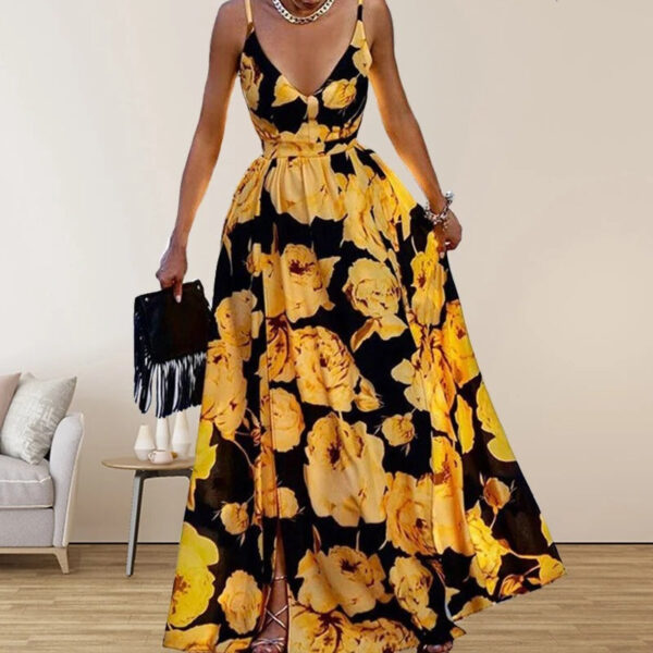 Flora - Robe imprimée avec décolleté en V – Image 6